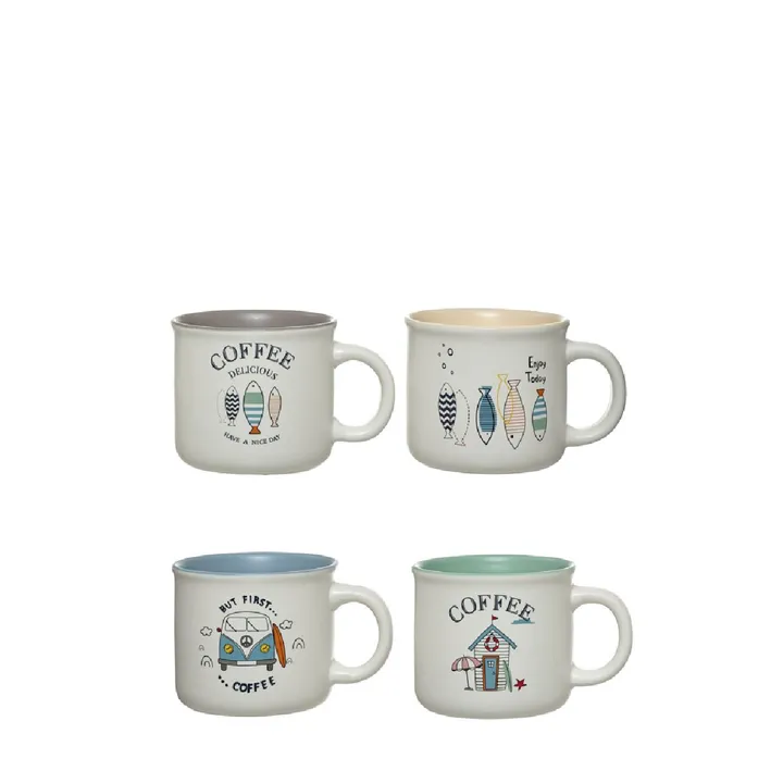 Taza de café de porcelana beige 100 ml