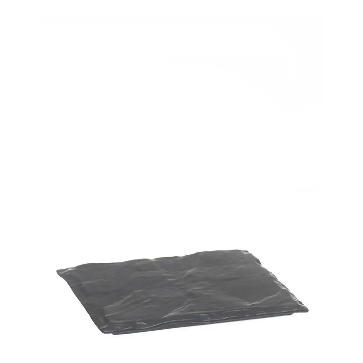 Bandeja de porcelana pizarra negra, 17 × 17 cm