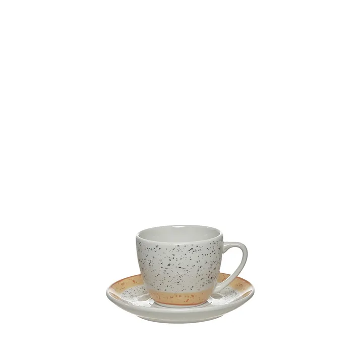 Juego de 6 tazas de café con platillos de porcelana
