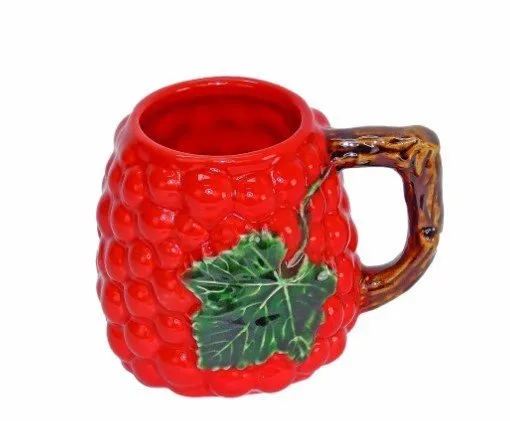 Taza parra con hoja pintada a mano