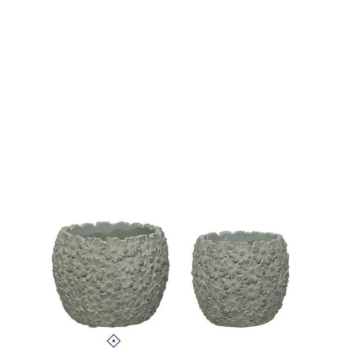 Jarrón decorativo de cemento, verde, 12 cm de alto
