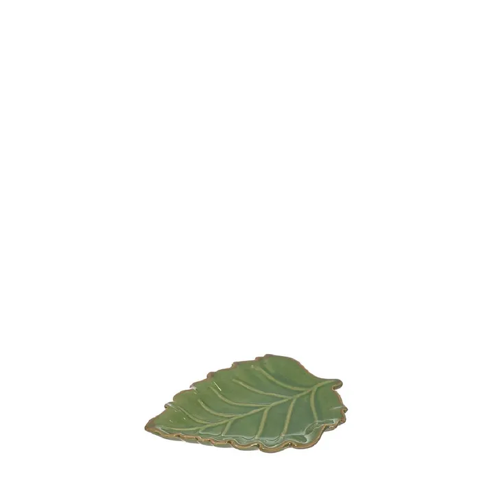 Plato de postre hoja verde