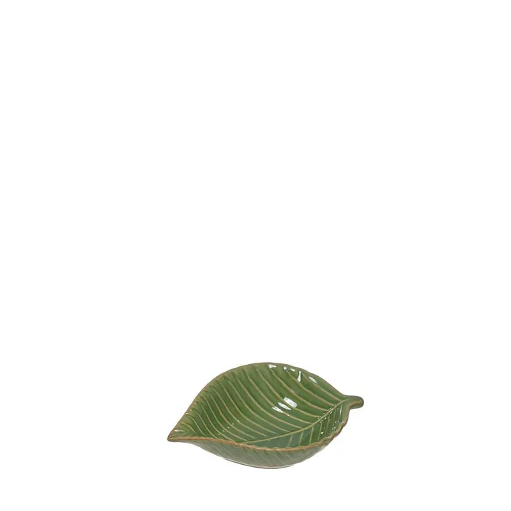 Cuenco hoja verde de gres