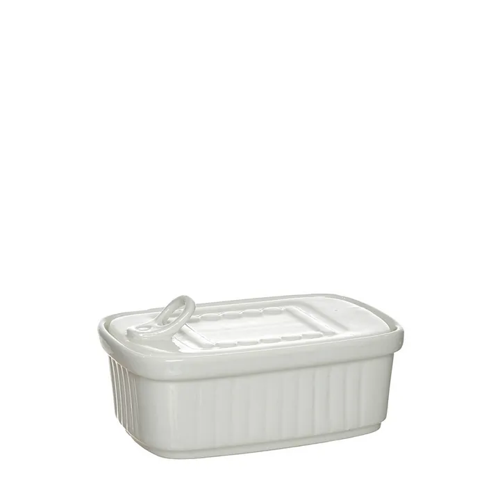 Lata de conservas rectangular de porcelana