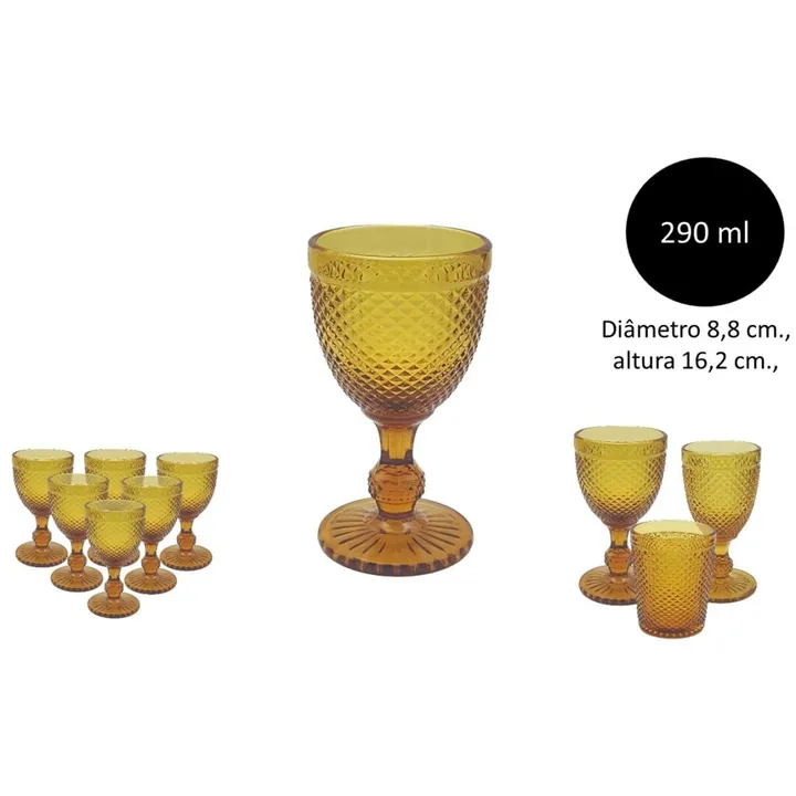 Caja 6 Copas Bicos 290 ml ámbar (pack de 6)