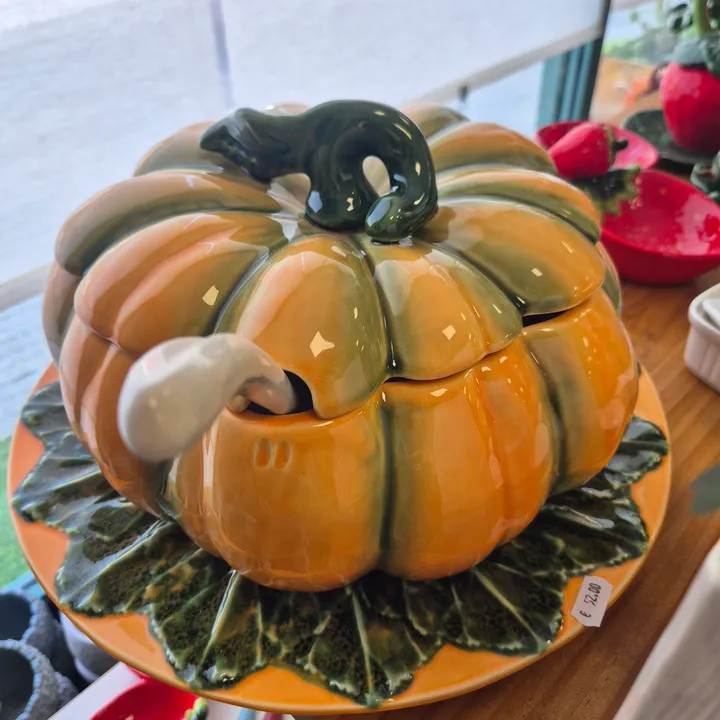 Conjunto sopera artesanal calabaza, imagen 2