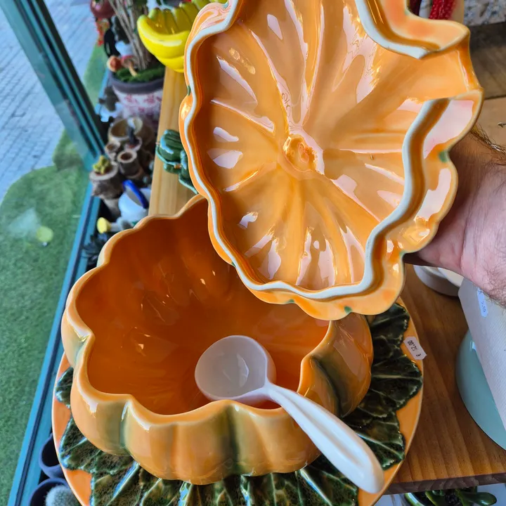 Conjunto sopera artesanal calabaza, imagen 4