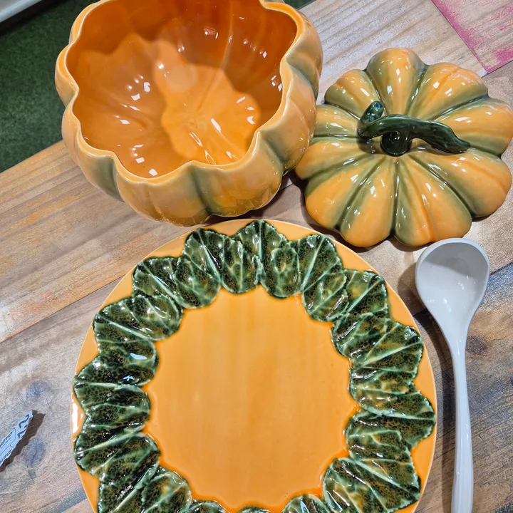 Conjunto sopera artesanal calabaza, imagen 9