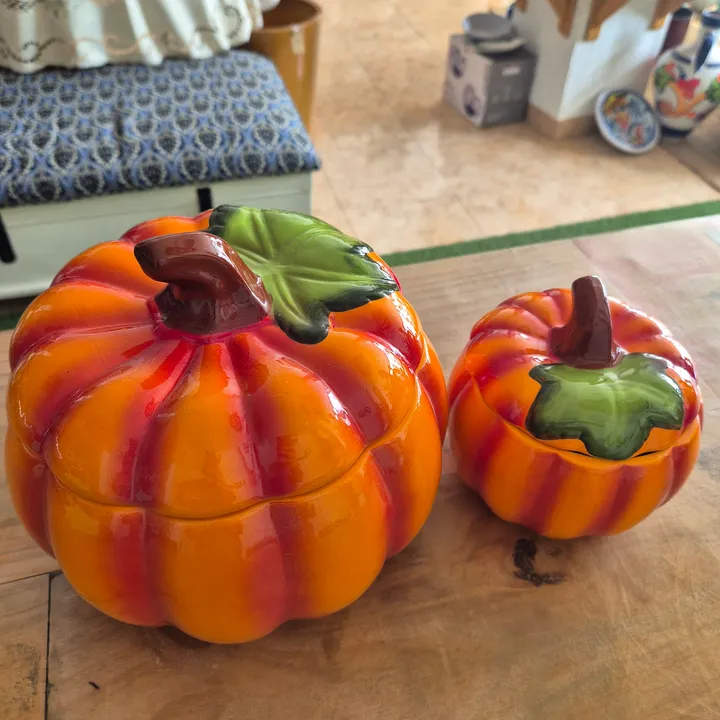 Conjunto 2 calabazas cerámica, imagen 3