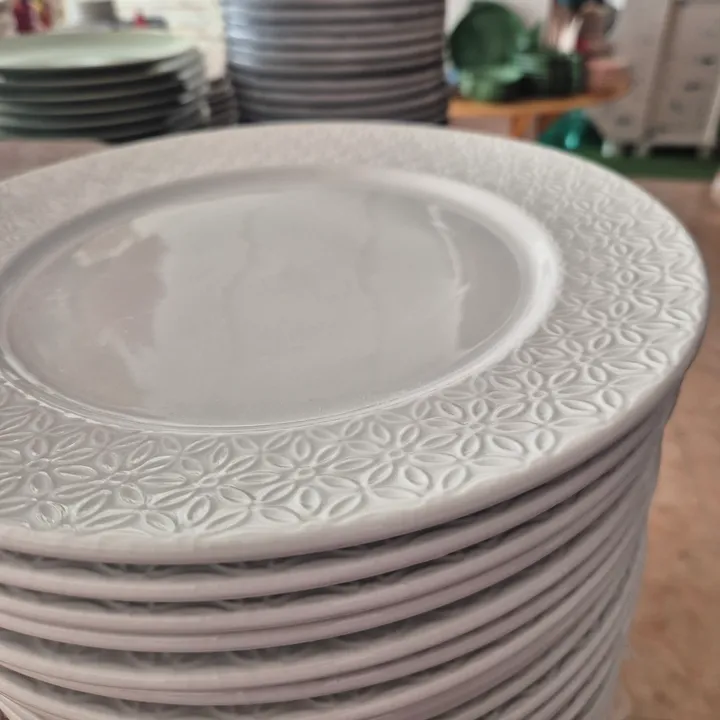 Pack vajilla 18 piezas porcelana blanco roto, imagen 3