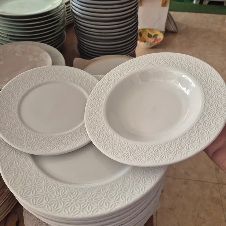 Pack vajilla 18 piezas porcelana blanco roto, imagen 6