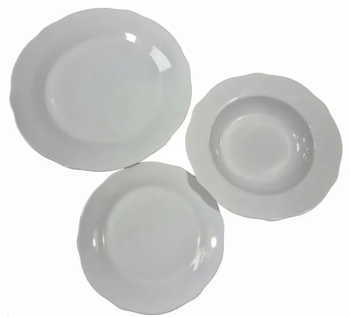 Pack vajilla 18 piezas porcelana blanco, imagen 1