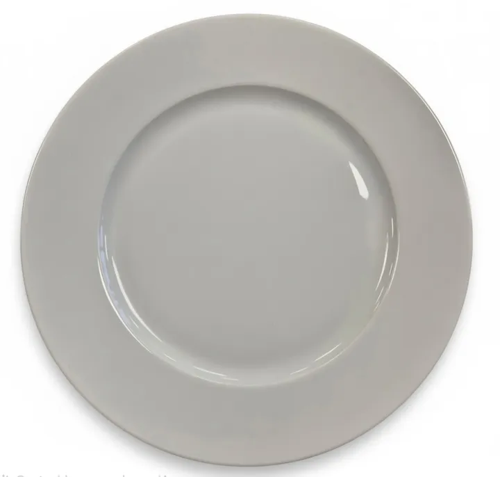 Pack 6 platos llanos porcelana blanca, imagen 1