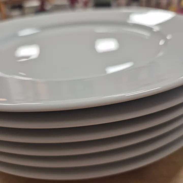 Pack 6 platos llanos porcelana blanca, imagen 3