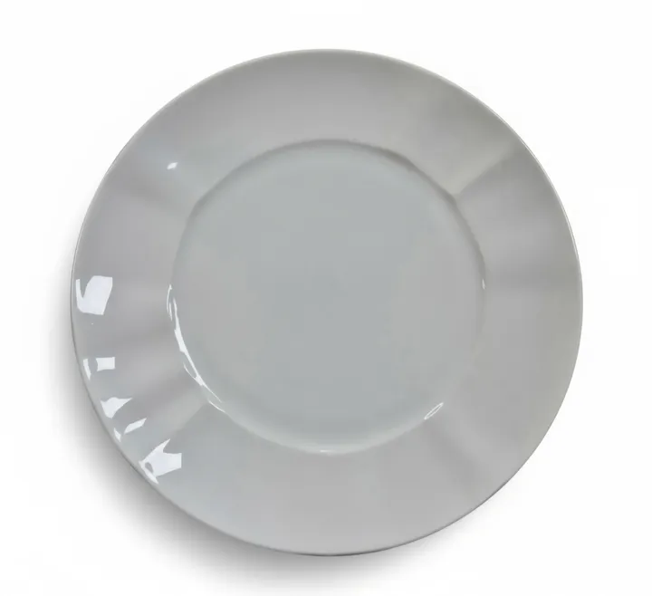 Pack 6 platos llanos porcelana blanca