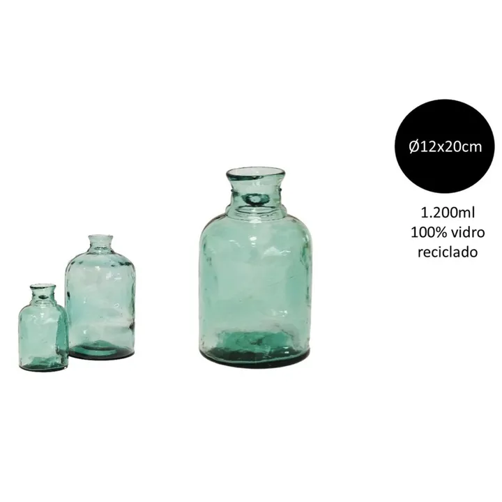 Botella vidrio reciclado decorativa, imagen 1