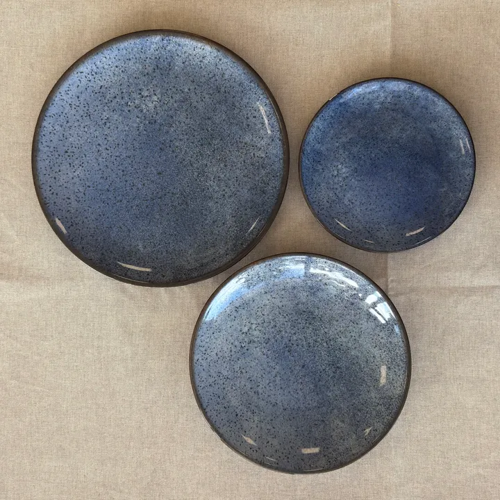 Vajilla de cerámica azul 18 piezas (pack de 6)
