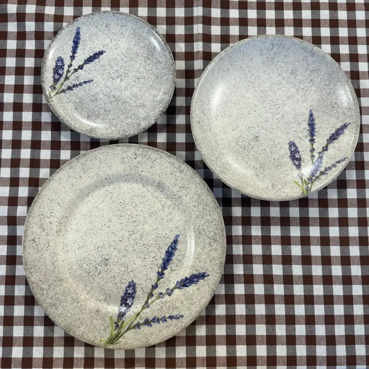 Vajilla de cerámica con lavanda 18 piezas (pack de 6), imagen 1