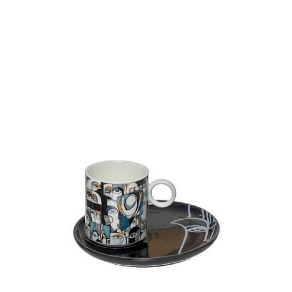 JUEGO DE 6 TAZAS DE CAFÉ CON PLATILLO PORCELANA - 10173